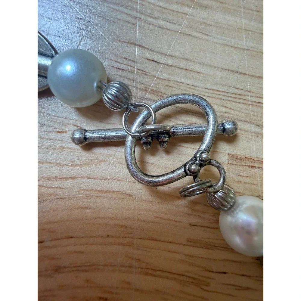 Boho Chunky Stone Faux‎ Pearl Southwestern Toggle Necklace Unbranded